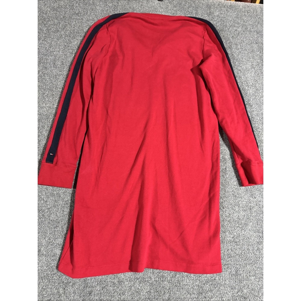 Tommy Hilfiger Womens Size Large Red Soft Long Sleeve Sweatshirt Knit Dress - Picture 5 of 6
